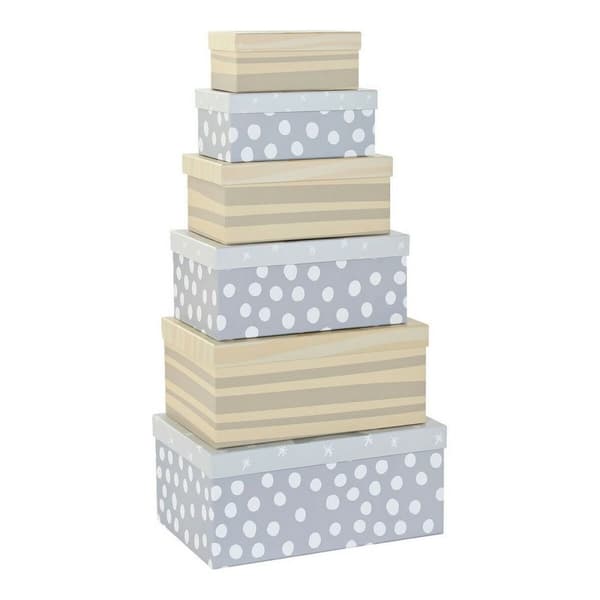 Spil med Dekorative Æsker DKD Home Decor Multifarvet Pap Børns Løve 41 x 28 x 18,5 cm 6 Dele