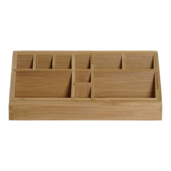 Multifunktionel organizer DKD Home Decor Skrivebord Bambus (23 x 9 x 9.5 cm)