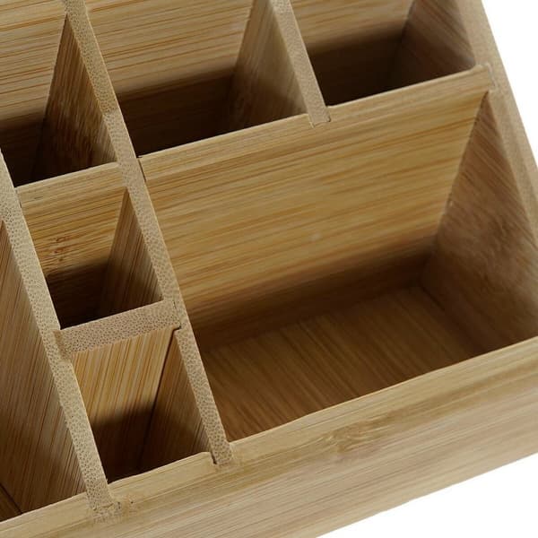 Multifunktionel organizer DKD Home Decor Skrivebord Bambus (23 x 9 x 9.5 cm)