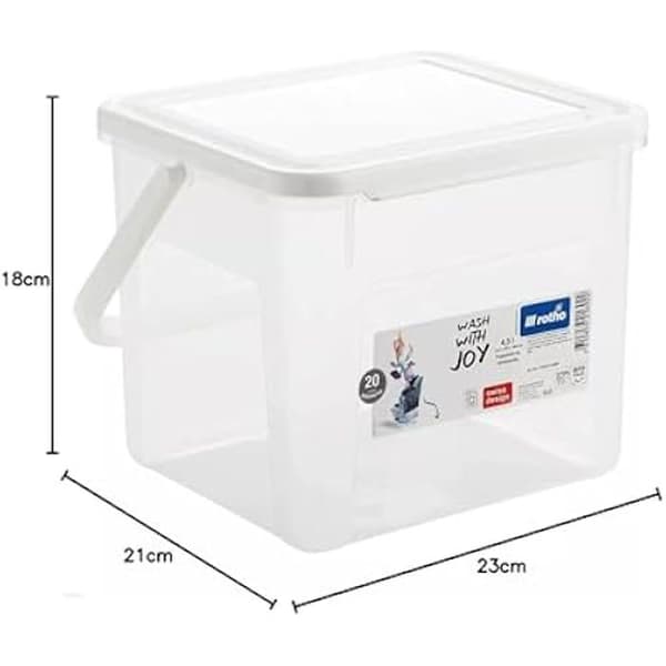 Förvaringslåda - ROTHO - Modell med lock - Plast - 3 kg/4,5 l - Transparent