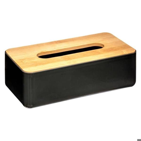 Papperslåda - FIVE Naturéo - Svart - Polypropen - Lock i bambu - 13x26x8.8 cm