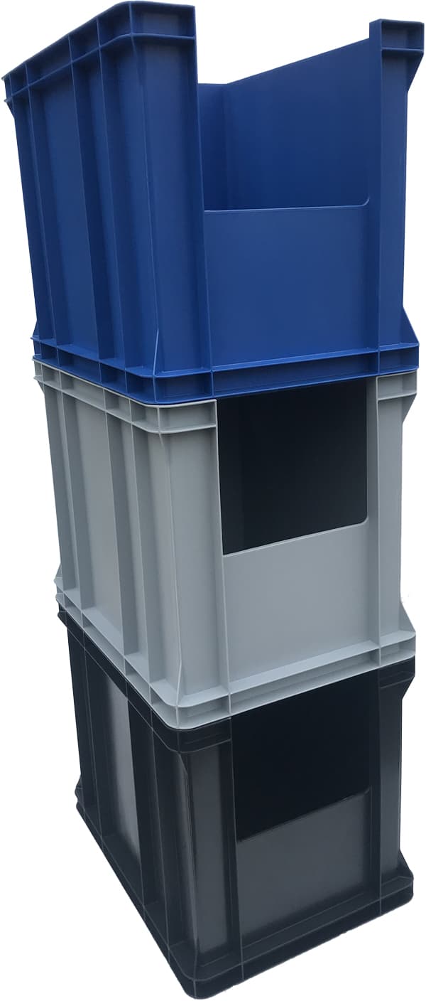 CONTAINER MED INSPEKTIONSVINDUE 400x300x270 GRÅ