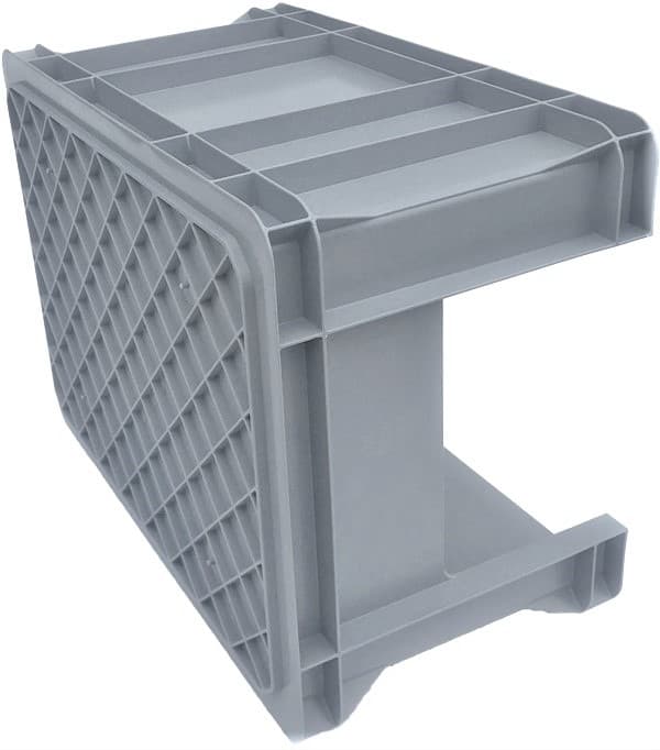 CONTAINER MED INSPEKTIONSVINDUE 400x300x220 GRÅ