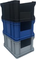 Miniatyrbillede 3 af 3: CONTAINER MED INSPEKTIONSVINDUE 400x300x220 SORT