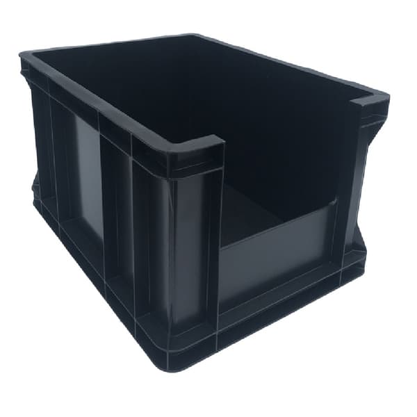 CONTAINER MED INSPEKTIONSVINDUE 400x300x220 SORT