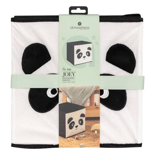 Barnförvaringslåda panda "Joey" svart & vit 29x29cm - Atmosphera inredningsskapare - Bicolor
