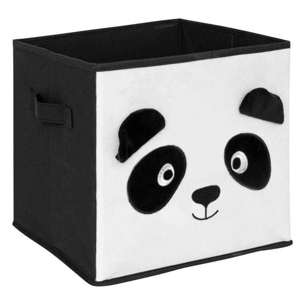 Barnförvaringslåda panda "Joey" svart &amp; vit 29x29cm - Atmosphera inredningsskapare - Bicolor