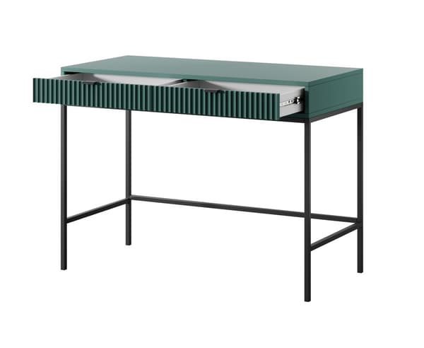 Toiletbord: to skuffer, Farve: Labrador, stelfarve: sort Møbelmål: bredde: 104 cm, højde: 78 cm, dybde: 50 cm,