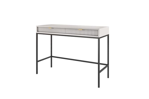 Pesupöytä: kaksi laatikkoa, Väri: harmaa, rungon väri: musta Kalusteen mitat: l: 104 cm, k: 78 cm, s: 50 cm,
