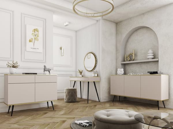 Toiletbord, beige, sorte ben, 102 x 79 x 50 cm