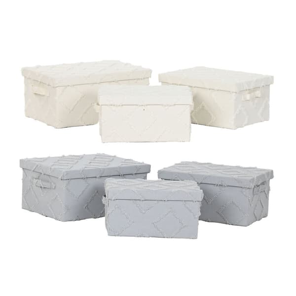 Koristerasiasetti Home ESPRIT Harmaa Kerma 40 x 30 x 20 cm 3 Kappaletta (2 osaa)