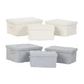 Pikkukuva 4 / 4: Koristerasiasetti Home ESPRIT Harmaa Kerma 40 x 30 x 20 cm 3 Kappaletta (2 osaa)