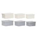 Pikkukuva 1 / 4: Koristerasiasetti Home ESPRIT Harmaa Kerma 40 x 30 x 20 cm 3 Kappaletta (2 osaa)