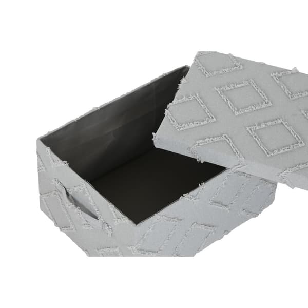 Spil med Dekorative Æsker Home ESPRIT Grå Flødefarvet 40 x 30 x 20 cm 3 Dele (2 enheder)