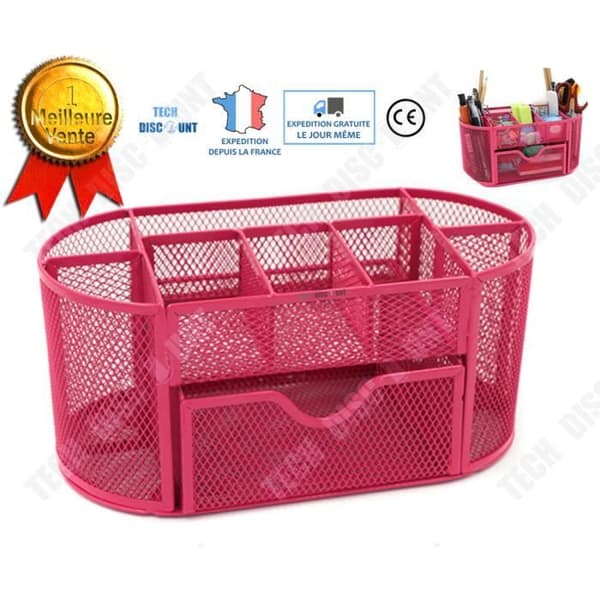 TD® Förvaringslåda barnskrivbord sminkpenna skolmaterial dekoration rosa fack sovrumssoptunna badrum kök
