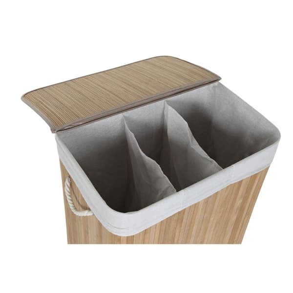Pyykkikori Home ESPRIT Valkoinen Luonnollinen Bambu 140 L 60 x 40 x 60 cm