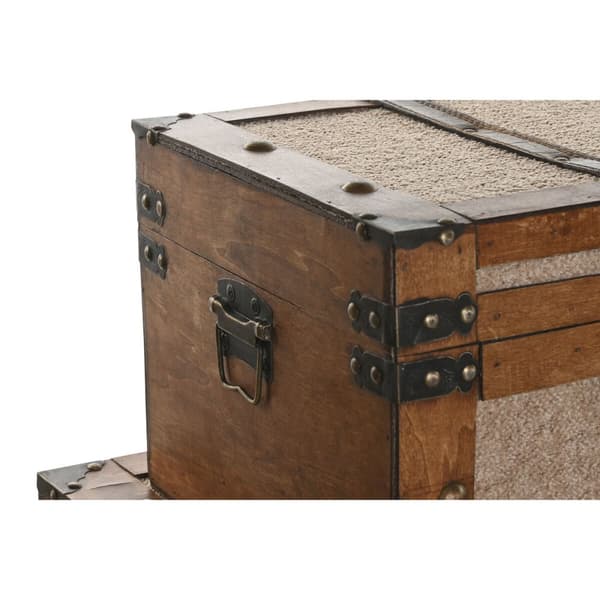 Koffertset Home ESPRIT Brun Beige Polyester Trä 80 x 49 x 45 cm (3 antal)
