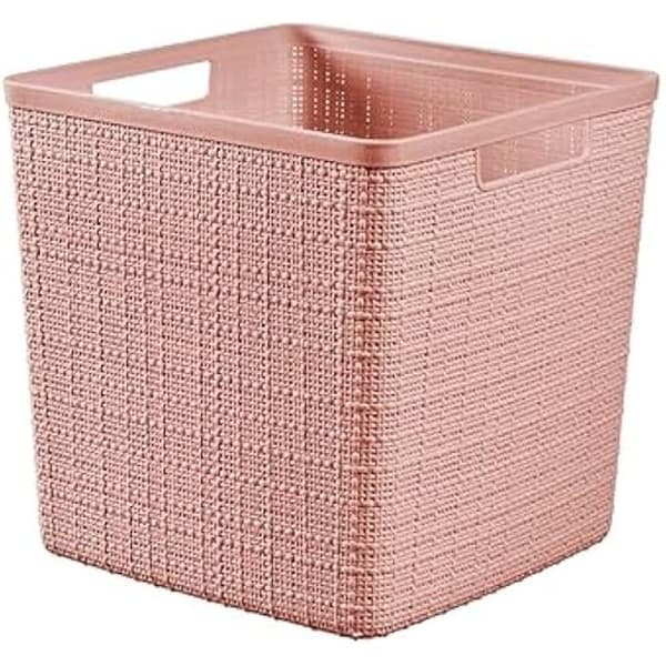 Förvaringslåda - CURVER - Jute Box - Rosa - 17L - 27,9x27,9xh27 cm