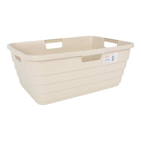 Vasketøjskurv Tontarelli Maya Beige Plastik 54,5 x 37,5 x 22 cm (12 enheder)