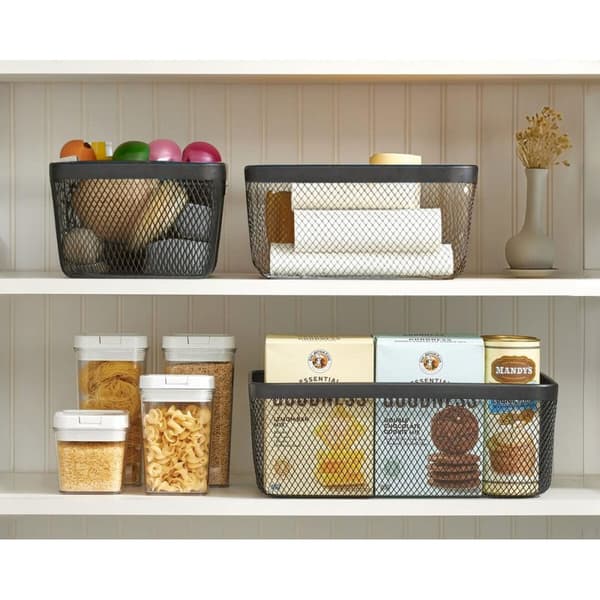 Multibrug kurv Confortime Sort Metal 30,5 x 23 x 15,2 cm (8 enheder)