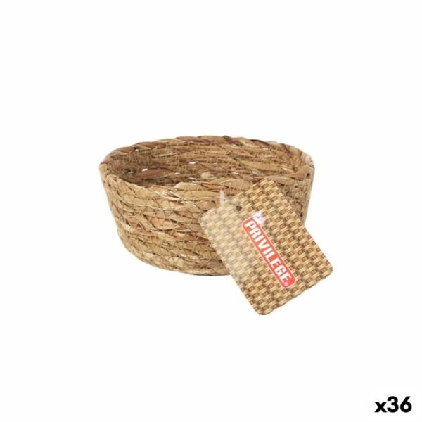 Multibrug kurv Privilege Brun flet Cirkulær ø 12 x 5 cm (36 Enheder)
