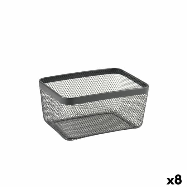 Monikäyttöinen kori Confortime Musta Metalli 30,5 x 23 x 15,2 cm (8 osaa)