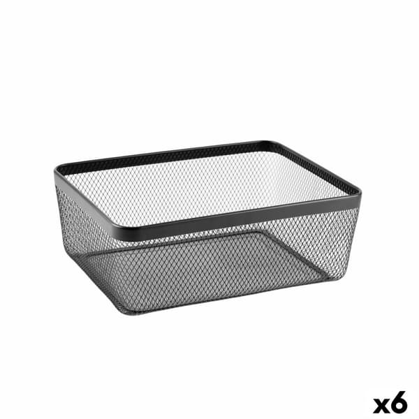 Multibrug kurv Confortime Sort Metal 30,5 x 40,5 x 15,2 cm (6 enheder)