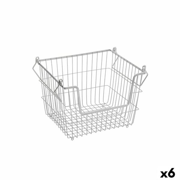 Multibrug kurv Confortime Grå Metal 32 x 27 x 23 cm (6 enheder)