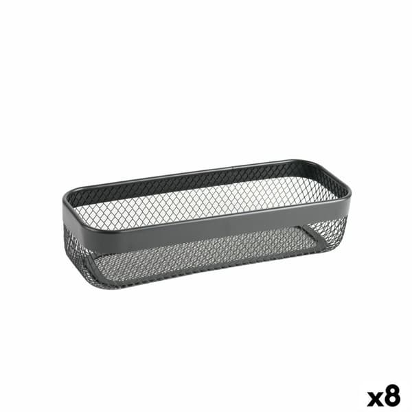 Multibrug kurv Confortime Sort Metal 30,5 x 11,5 x 7 cm (8 enheder)