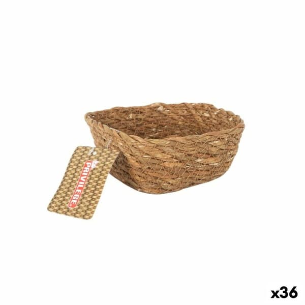 Monikäyttöinen kori Privilege   Ruskea korihuonekalut Neliö 12 x 12 x 5 cm (36 Osaa)