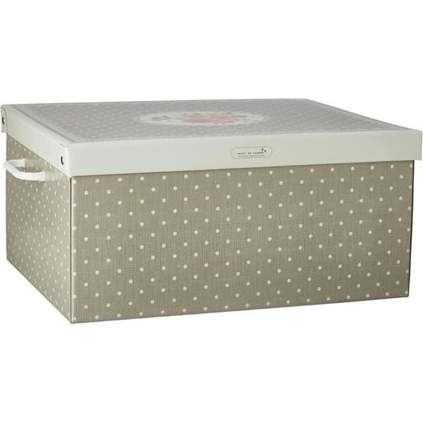 Set om 2 dofterande kartonglådor Lavatelli 39x50x24 cm Prickar