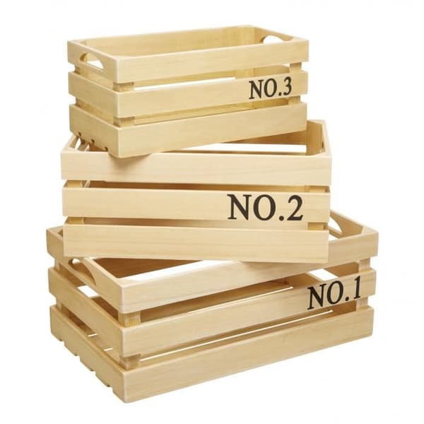 KitchenCraft kassor 42 x 26 x 17 cm naturträ i 3 delar