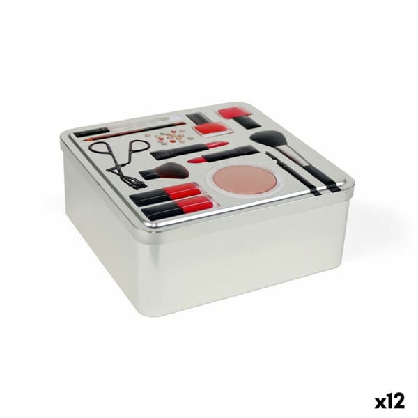 Allsidig låda Confortime Make-Up Metall 19,7 x 19,7 x 8 cm (12 antal)