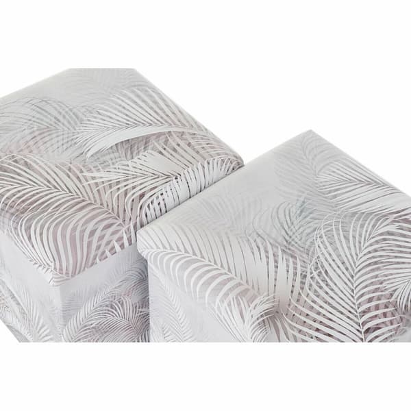 Allsidig låda DKD Home Decor Hopfällbar PU Tropiskt (2 antal) (34 x 34 x 34 cm)