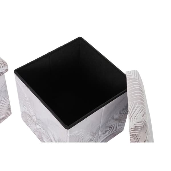 Multifunktionel Æske DKD Home Decor Foldbar PU Tropisk (2 enheder) (34 x 34 x 34 cm)