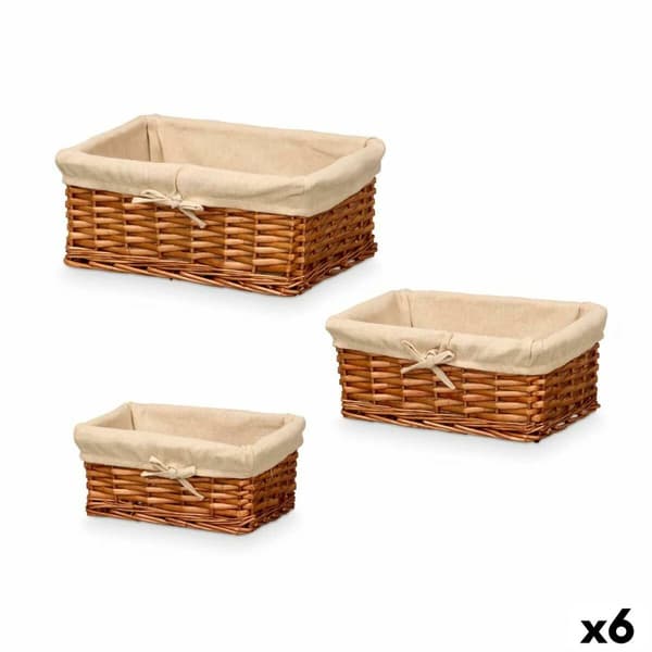 Korgset Kipit HX31033S/3 Naturell Polyester vide 50 % bomull 39 x 16,5 x 29 cm (6 antal)