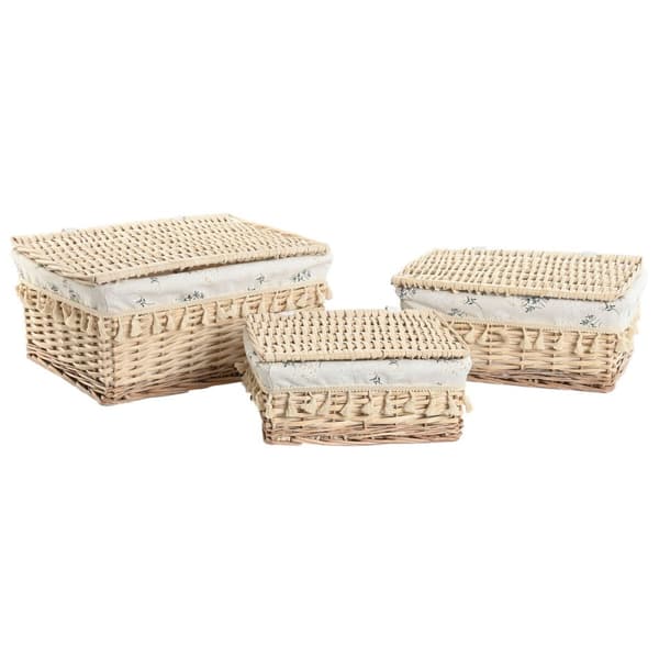 Tvättkorg Home ESPRIT Naturell vide Shabby Chic 42 x 33 x 20 cm 3 Delar