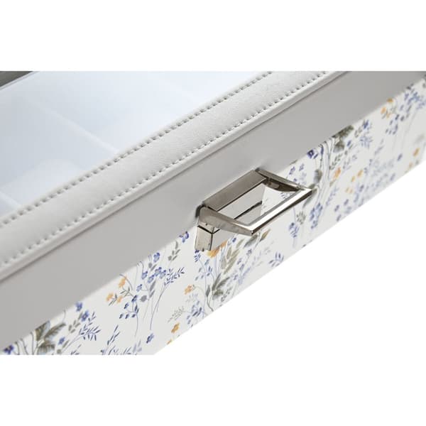 Klockförvaringsbox DKD Home Decor Vit Grå Lila Ljusrosa Glas 33 x 11 x 9 cm (2 antal)