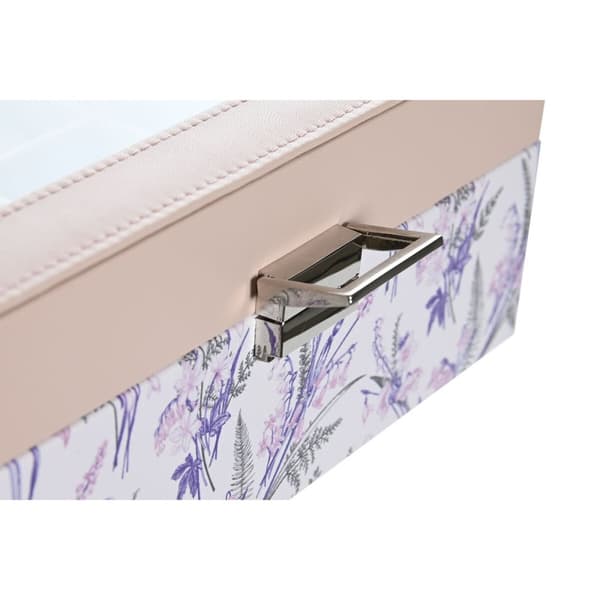 Klockförvaringsbox DKD Home Decor Vit Grå Lila Ljusrosa PVC Glas 22,5 x 19,5 x 9,5 cm (2 antal)