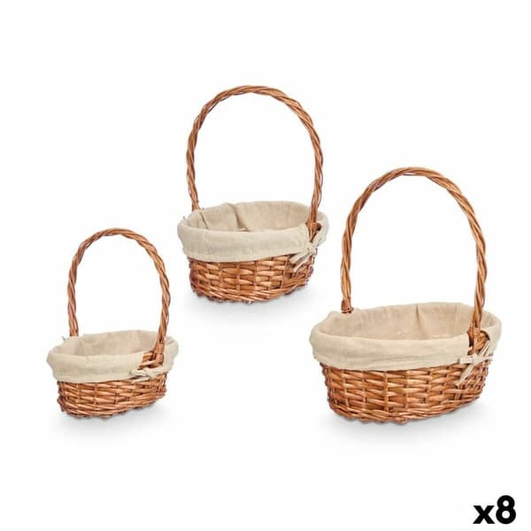 Korgset Kipit HX31275S/3 Naturell Polyester vide Tyg 50 % bomull 34 x 39,5 x 30 cm 34 x 40 x 30 cm (8 antal)