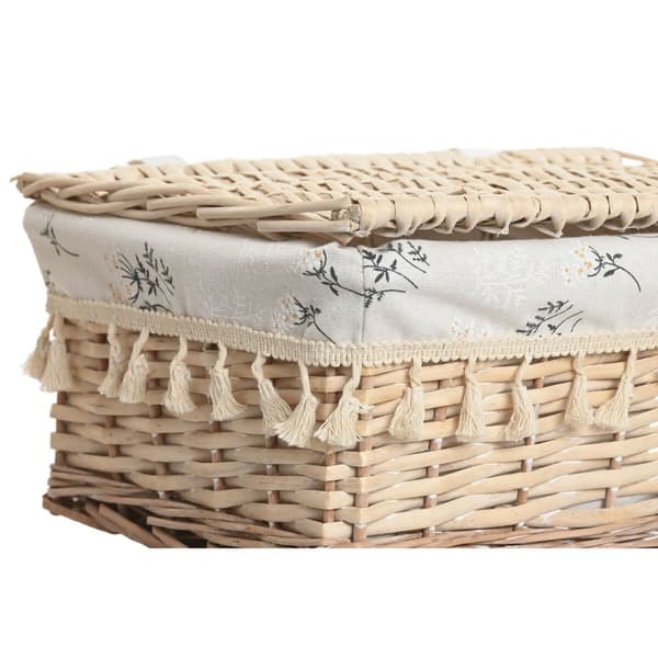 Vasketøjskurv Home ESPRIT Natur flet Shabby Chic 42 x 33 x 20 cm 3 Dele