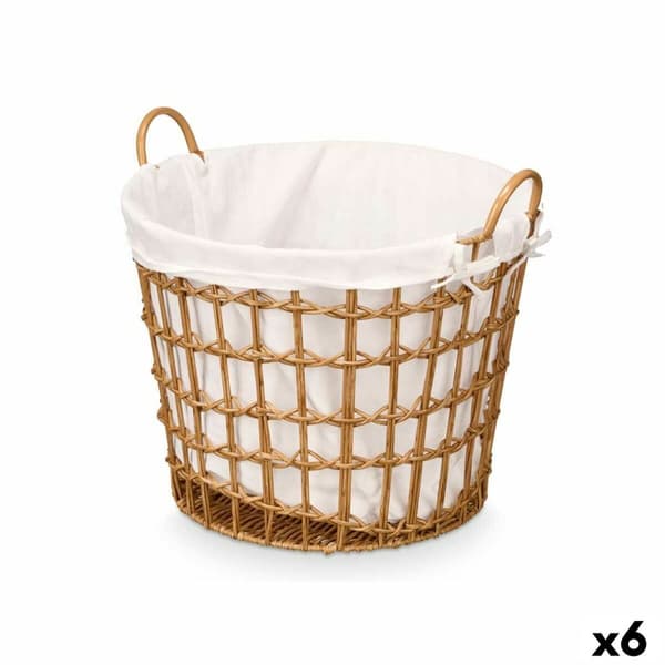 Kurv Kipit HX30561 Natur Polyester Klæde polypropylen Jern Plastik 50 % bomuld 47 x 41 x 44 cm 50 x 43 x 44 cm (6 enheder)
