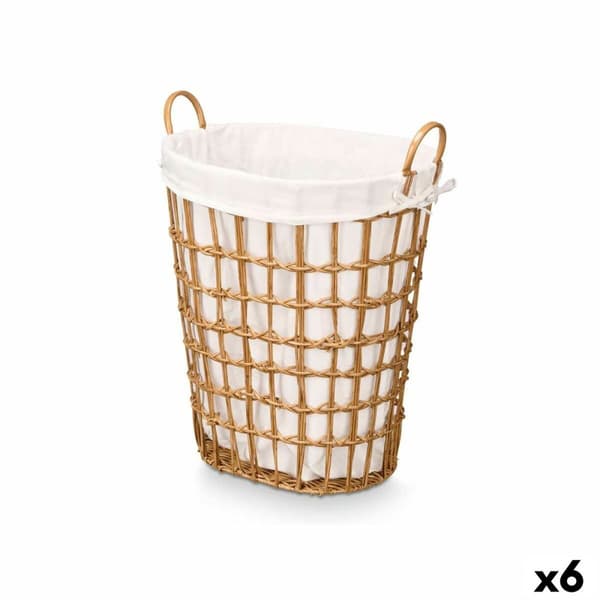 Kurv Kipit HX30555 Naturell Polyester Klut polypropylen Jern Plast 50 % bomull 48 x 58 x 34 cm 49 x 58 x 35 cm (6 enheter)