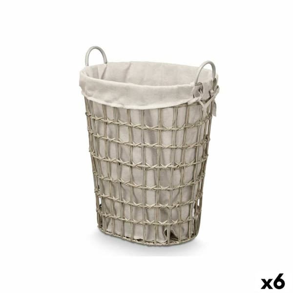 Kurv Kipit HX30553 Grå Polyester Klut polypropylen Jern Plast 50 % bomull 48 x 58 x 34 cm 49 x 58 x 35 cm (6 enheter)