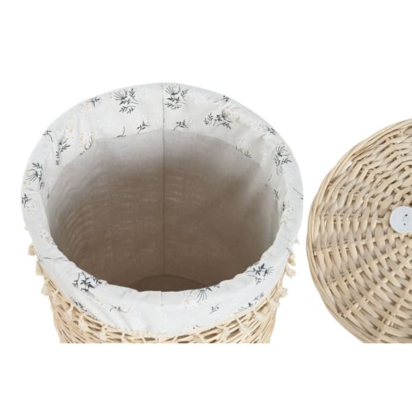 Pyykkikori Home ESPRIT Luonnollinen korihuonekalut Shabby Chic 45 x 45 x 55 cm 3 Kappaletta