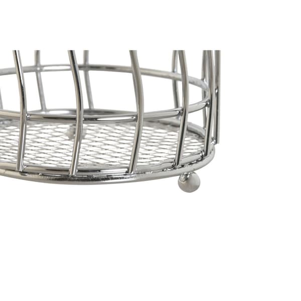 Bestickkorg Home ESPRIT Silvrig Metall 11.5 x 11.5 x 15.5 cm