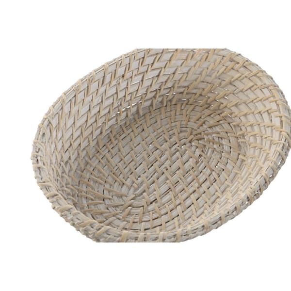 Kurvesæt Home ESPRIT Hvid Natur Bambus Spanskrør 29 x 22 x 7 cm