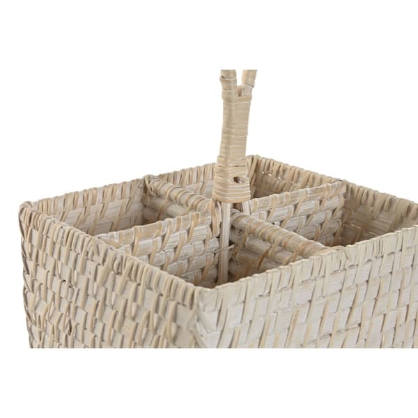 Bestickkorg Home ESPRIT Vit Naturell Bambu 19 x 19 x 27 cm