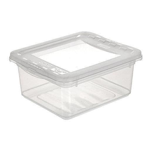 BASIXX Plastförvaringslåda 1,7 liter Transparent - OKT - 195 x 165 x 85 mm - Ventilation - Stapelbar