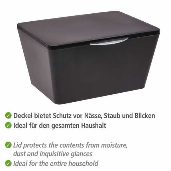 Förvaringskorg - Brasil - Box med lock - Plast (PET) - 19 x 10 x 15,5 cm - Svart